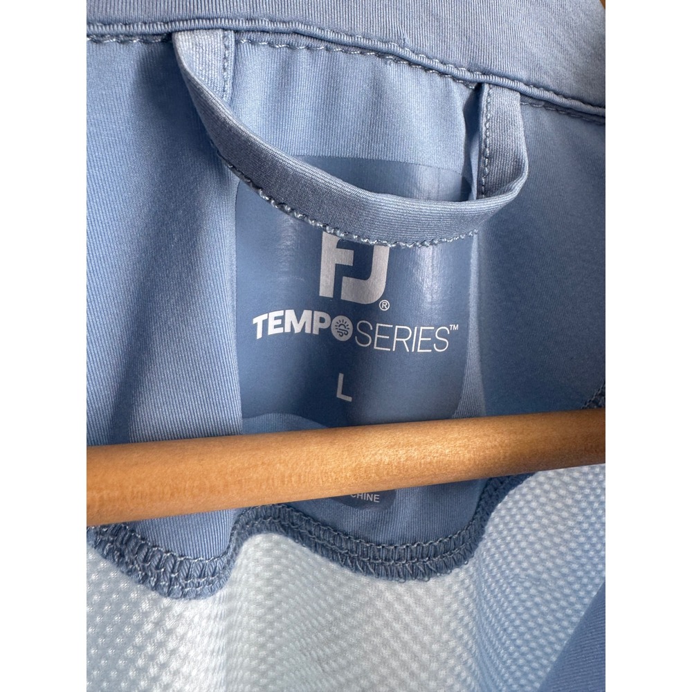 FootJoy Tempo Series Quarter Zip Pullover Mens L Blue Golf Performance Layer - Picture 2 of 10